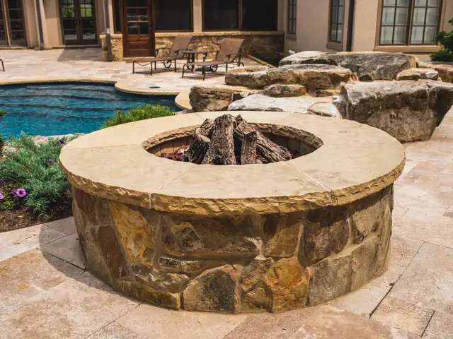 Fire feature built by Waterscapes Backyard Resorts in Middle Tennessee