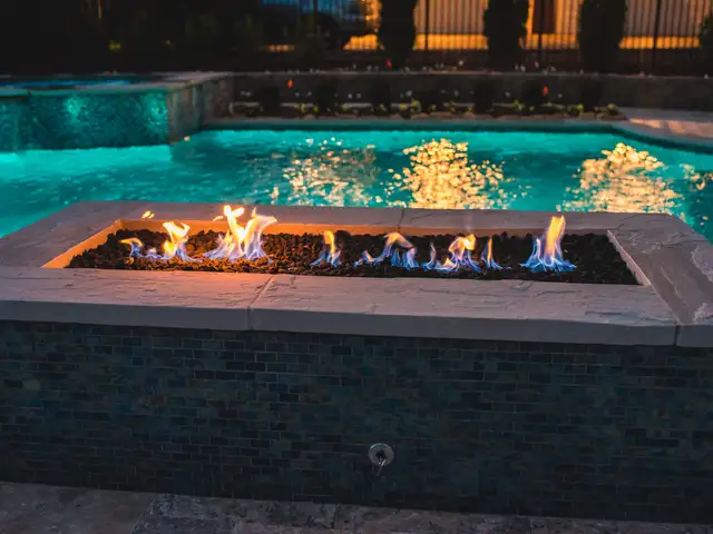 Fire feature built by Waterscapes Backyard Resorts in Middle Tennessee