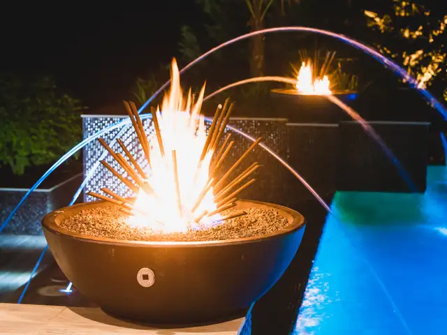 Fire feature built by Waterscapes Backyard Resorts in Middle Tennessee