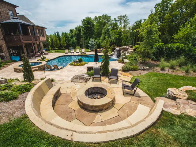 Fire feature built by Waterscapes Backyard Resorts in Middle Tennessee
