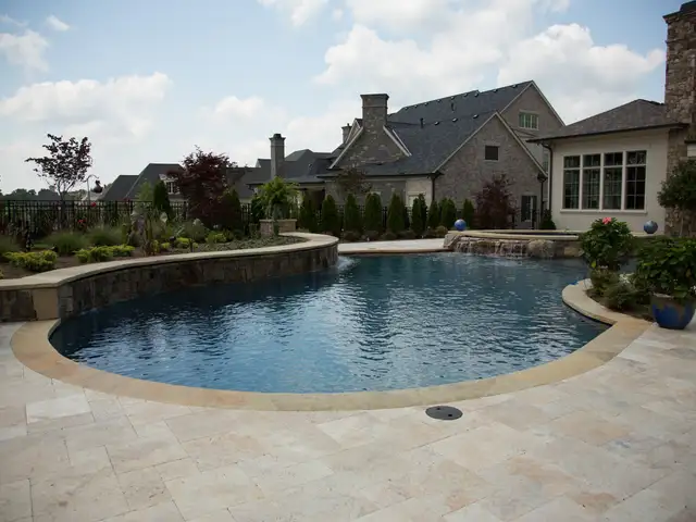 Free-form gunite pool built by Waterscapes Backyard Resorts in Middle Tennessee
