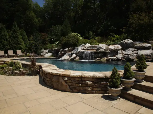 Free-form gunite pool built by Waterscapes Backyard Resorts in Middle Tennessee