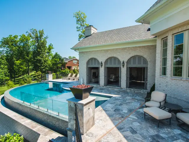 Infinity-edge pool built by Waterscapes Backyard Resorts in Middle Tennessee