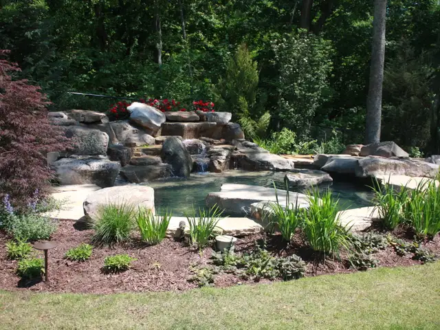 Pond and stream built by Waterscapes Backyard Resorts in Middle Tennessee