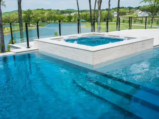 Custom spa built by Waterscapes Backyard Resorts in Middle Tennessee