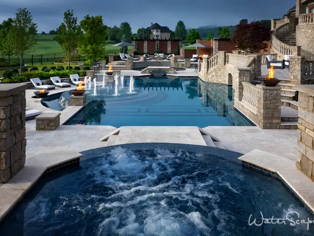 Custom spa built by Waterscapes Backyard Resorts in Middle Tennessee