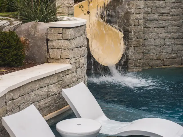 Pool waterslide built by Waterscapes Backyard Resorts in Middle Tennessee