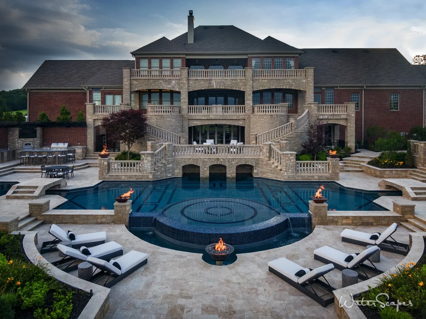 Legacy Series resort-style custom pool with fire features by Waterscapes Nashville