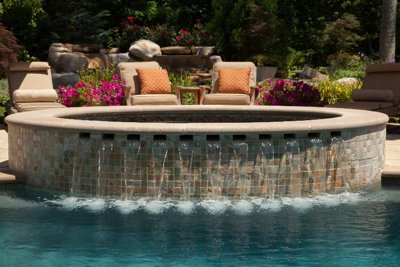 Luxury spa custom built by swimming pool builders in Nashville, TN